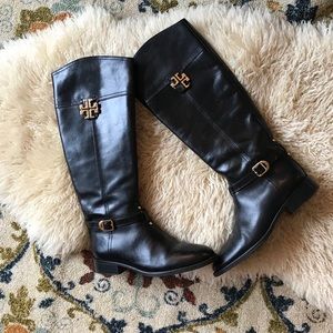 Tory Burch black riding boots 8.5